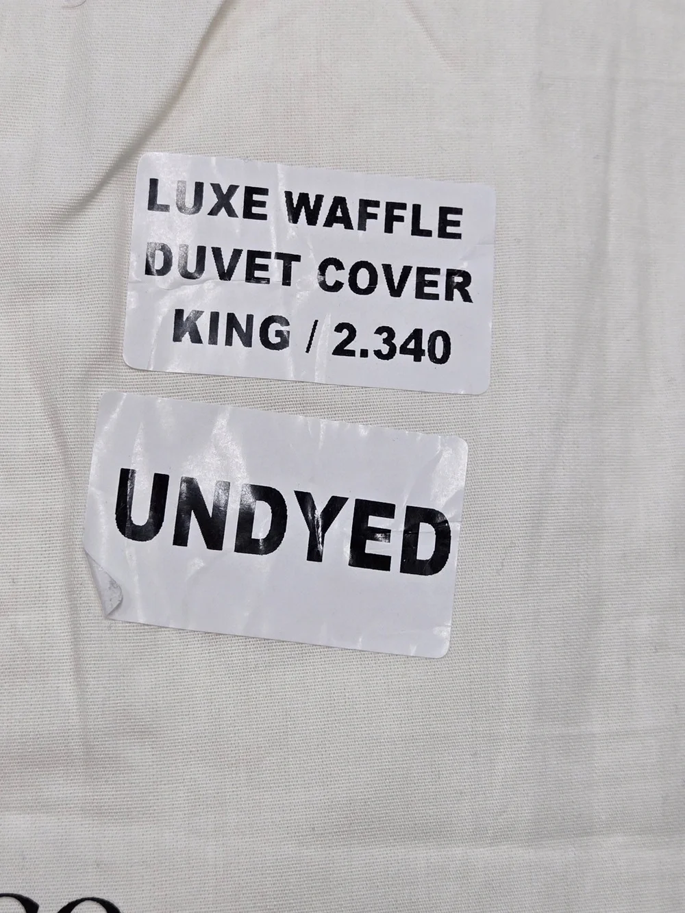 NWOT QUINCE Organic Luxe Honeycomb Duvet Cover King/Cal King Undyed 9292